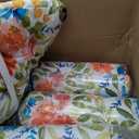 Hoteam 4 Set Outdoor Patio Chair Cushions 20 x 42 in Deep Seat Waterproof Patio Cushions Set for Furniture Replacement Removable Seat and Back (Flower)