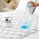 MUXHOMO 2 Pack King Size Mattress Protector, 100% Waterproof Quilted Mattress Cover King Size Bed, Noiseless Soft & Cooling Mattress Pad Cover, Deep Pocket 6"-21", White