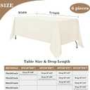 Fitable Ivory Rectangle Tablecloths for 6 Foot Tables, 6 Pack - 70 x 108 Inches - Stain Resistant and Washable Table Clothes, Polyester Fabric Table Covers for Wedding, Party, Banquet, Buffect