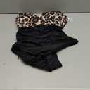 B2prity Women's One Piece Swimsuits Tummy Control Front Cross Bathing Suits Tie Back Slimming V Neck Swimwear (Medium, Leopard Print Black)