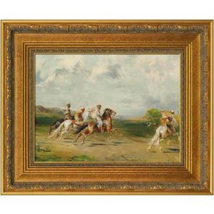 Vintage Plein Air Frame for 24x30 Handmade Paintings, 3.6" Wide DIY Wood Embossed Art Frame for Horizontal Vertical Display, No Glass Cover & Back, Living Room Bedroom Entryway Decor (Gold)