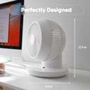 IRIS USA WOOZOO Air Circulator Fan with Remote, 360 Oscillation, 3 Speeds, 75ft Max Air Distance, Quiet Motor, Small Fan for Bedroom, Office, Dorm, White, DESK TOP