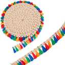 letsinstyle 50 Yards 0.78 Inch Tassel Fringe Trim, Cotton Curtain Border Trim with Tassels, Fabric Border Trim Fringe Ribbon for DIY Crafts Clothing Curtains Waydress and Other Home Decor