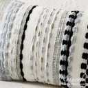 Kevin Textile Spring 12x24 Inch Lumbar Throw Pillow Cover 1 Pack Boho Decorative Soft Chenille Thread Woven Tufted Textured Rectangle Cushion Case Accent for Living Room Couch Sofa Bed, Black