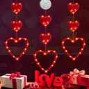 3 Pack Valentines Day Window Lights Red Heart Valentines Day Lights Decorations Suction Cup Battery Powered Valentines Lights Indoor for Valentines Day Wedding Anniversary Decor