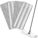 4 Pack Mop Replacement Pads Compatible with Joymoop Flat Mop or Mop Bucket Set - Microfiber Flat Mop Pads for All 13" X 4.9" Squeeze Flat Floor Mop - Washable Mop Head Replacement