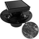WEBANG 4 Inch Square Shower Drain Black Floor Drain with Flange Reversible 2-in-1 Cover Tile Insert Grate Removable SUS304 Stainless Steel CUPC Certified Matte Black