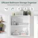 SoBuy Kitchen Wall Cabinet, Narrow Bathroom Wall Cabinet Over The Toilet Storage, Wall Mounted Medicine Cabinet with Adjustable Shelf, Floating Storage Cabinet for Laundry Room, White BZR200-T-W