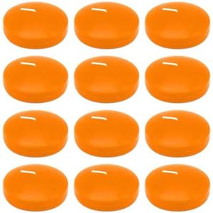Set of 12 3 Inch Orange Floating Candles Large Unscented Dripless Fall Autumn Colored Pool Water Wax Candles for Vases, Centerpieces at Wedding, Party, Thanksgiving Day Holiday - 10 Hour Burning