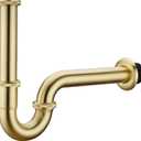 Bathroom Basin Sink U Shape Trap, Brass Core Adjustable Height 1-1/4 Bottle Trap Basin Sink Waste Drain P Trap, General US/CA Standard, Brushed Gold (U3-gold)