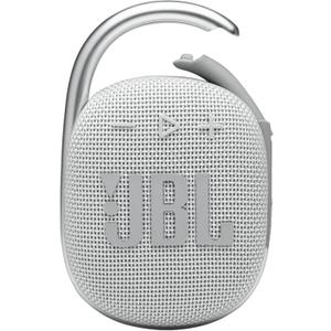 JBL Clip 4 - Portable Mini Bluetooth Speaker, Big Audio and Punchy Bass, Integrated Carabiner, IP67 Waterproof and Dustproof, 10 Hours of Playtime, Speaker for Home, Outdoor and Travel (White), Pack of 2