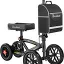 BlessReach 350 Lbs Capacity Foldable All Terrain Knee Scooter Walker - Economical Foot Injury Crutch Alternative - Black