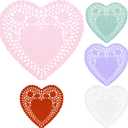 Heart Shaped Paper Doilies - 10inch Heart Doilies Lace Paper,100Pcs Paper Doilies for Crafts Decorations