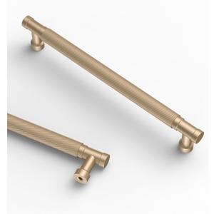 Asidrama 10 Pack 7.5 Inch(192mm) Champagne Gold Cabinet Pulls Knurled Kitchen Cabinet Handles, Cabinet Pulls Kitchen Cabinet Hardware for Cupboard Drawer Pulls