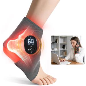 Red Light Therapy for Feet & Ankle, Infrared Neuropathy Foot Massager with Heat, 8 Massage Modes, 20 Intensity Levels,Ankle & Body Massager, 1pack