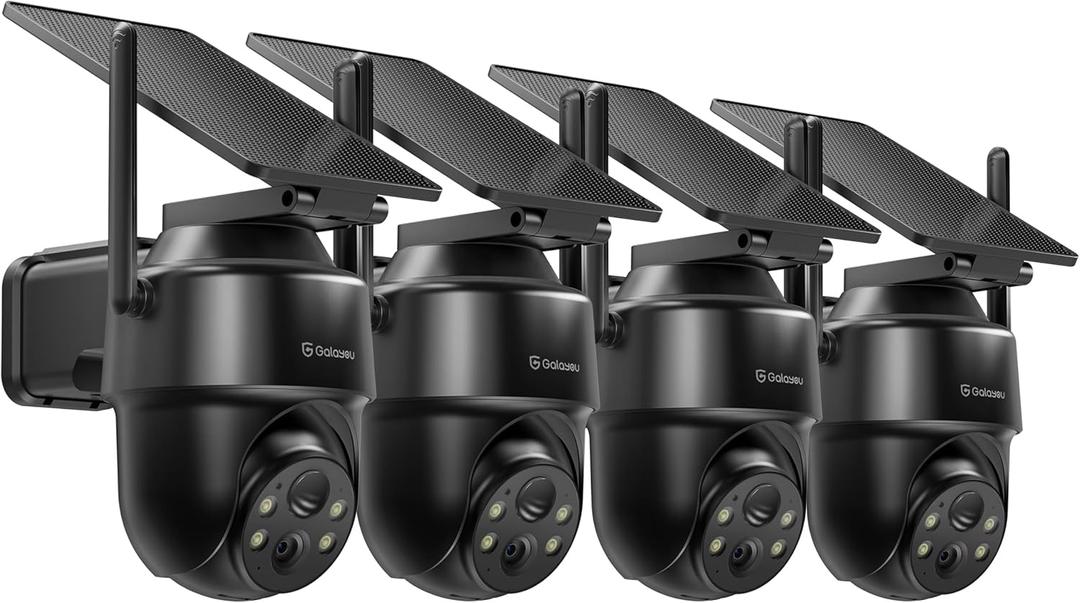 GALAYOU 2K Security Cameras Wireless Outdoor-360 PTZ Cameras for Home Security with Solar Panel/Battery Powered, Night Vision, Two-Way Audio, PIR Sensor, Works with Alexa, R1 4P Black (2.4Ghz Only) GALAYOU 2K Security Cameras Wireless Outdoor-360 PTZ Cameras for Home Security with Solar Panel/Battery Powered, Night Vision, Two-Way Audio, PIR Sensor, Works with Alexa, R1 4P Black (2.4Ghz Only)