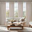 MIULEE Pinch Pleated Thick Linen Curtains 90 Inch 4 Panels Set Back Tab Memory Trained Pinch Pleat Semi Sheer Light Filtering Privacy Curtain Let Light in Window Drapes for Living Room Bedroom Natural, 40"W x 90"L