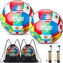 Tellingyou World Flag Soccer Ball Country Flags Training Ball 2026 International Multi Country Design with Pump Needle and Storage Bag for Team Practice Club Games Soccer Fan Gifts (size 5)