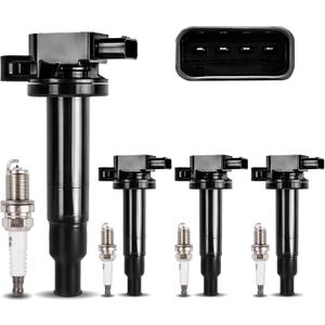 UF316 Ignition Coil Pack Set of 4 and 7090 Iridium Spark Plugs Fit for 1.5L L4 Prius 2001-2009, Prius C 2012-2019, Yaris 2006-2018, Echo 2000-2005, 2004-2006 S-cion xA/xB, Replace C1304, 5C1293