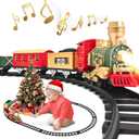 Train Set - Christmas Train Toys, Battery-Powered Locomotive Engine with Sound and Lights, Cargo Cars & 10 Tracks, Toy Train Sets for Boys Age 3 4 5 6, Standard Size.