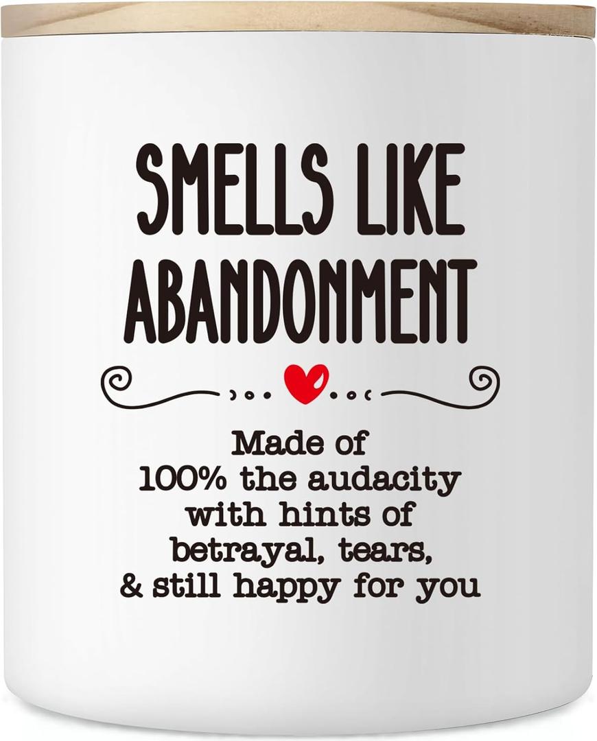 Christmas Farewell Retirement Gift for Coworker Friend, 10OZ Funny Leaving Candle Gifts, Moving Away Going Away Goodbye Gifts for Women Coworkers Work Bestie, Smells Like Abandonment Scented Candle