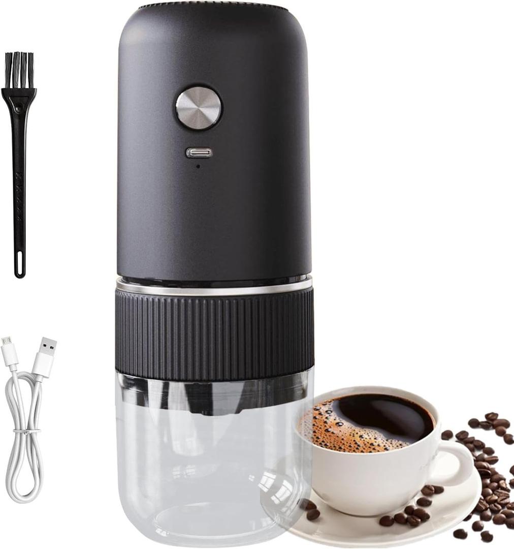 Electric Burr Coffee Grinder, Lightweight Coffee Grinder, Sturdy Coffee Maker, Rechargeable Grinder, Automatic Coffee Machine, Easy to Use, Portable for Traveling Camping