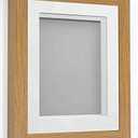 Rickman Box 3D Photo Frame, Wood, Beech with White Mount, 20x16 for Image Size 15x10 inch