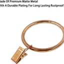 Curtain Ring with Clips,Iron Drapery Clips Hooks,TTZEZE Rustproof Curtain Clip Rings Hooks,30PCS Curtain Hooks for Curtain Rod Dia.55mm/2.17'' THK 4mm/0.16'', Rose Gold