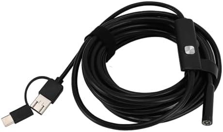 USB Borescope Camera with Adjustable LED Light, HD Photos and Videos, 5m Cable, IP68 Waterproof, Type C, for Android, XP, Win7, Win8
