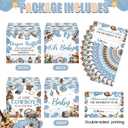 Teling 51 Pieces Diaper Raffle Tickets with Card Box Baby Shower Decorations Baby Shower Holder Box for Girl Boy Diaper Raffle Party(A Small Cowboy is on the Way), 19 x 19 x 19 cm , 12 x 8 cm