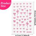 Mabor 4 Sheets Bow Nail Stickers for Nail Art, Embossed Black Pink Bow Nails Decals with Design for DIY Acrylic Nails Art Supplies for Women