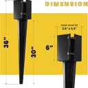 8 Pcs 36" Heavy Duty 4x4 Fence Post Anchor Ground Spike Metal Black Powder Coated - Mailbox Post Anchors. Length: 36 inches, Outer Dimension: 4 x 4 (Fit 3.5 x 3.5 Square Wood Post)