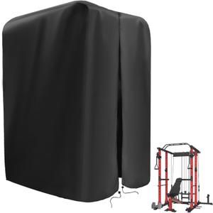 Gym Rack Cover with Waterproof Zipper, Protective Cover for Squat Rack/Weight Lifting Rack/Home Gym Workout Equipment-Indoor or Outdoor (47" x 69" x 84")