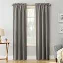 Sun Zero Easton Energy Saving Blackout Rod Pocket Curtain Panel, 40" x 63", Gray