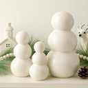 3 Pcs Christmas White Ceramic Snowman Decoration Modern Snowman Table Top Decorations for Home Office Bedroom Indoor Decor Holiday Party Supplies Christmas Gifts