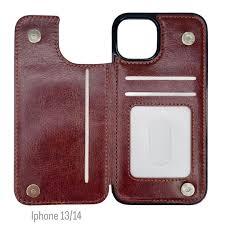 Flip Leather Wallet Case Card Holder, Protective Phone Flip Case for Iphone 15