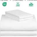 LuxClub 7 PC Split King Sheet Set Bed Sheets Deep Pockets 18" Eco Friendly Wrinkle Free Cooling Sheets Machine Washable Hotel Bedding Silky Soft - White Split King