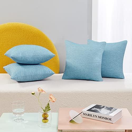 Deconovo Decorative Throw Pillow Covers - Set of 2 Soft Linen Cushion Covers, 23×23 Inch, Green & Machine Washable Pillowcases for Sofa, Bedroom, Living Room Décor, Coral Green