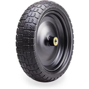 4.00-6 Flat Free Solid Polyurethane Tire and Wheel 1 Pc, 13 Inch PU Airless Tires Replacement with 5/8" Ball Bearings, Easy Fit for Lawn Garden Carts, Hand Trucks, Generators More, 1 Pack