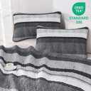 Dobuyly Grey Quilt King Size Set, Boho Bedspread King Size, Striped Bedding Sets 3 Pieces, Lightweight Soft Gray Black Coverlet Bed Sets with 2 Pillow Shams 110"x90"