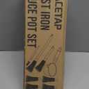 BBQ Mop Brush and Cast Iron Sauce Pot Set, 8Pcs Barbecue Accessories Include Basting Melting Pot, 2 Size Wooden Handle Sauce Mops with 4Pcs Replacements and Oil Brush for Meat Smoker, Grill, Stove