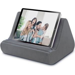 Macl Tablet Pillow Stand, Multi-Angle, Lightweight, Hand-Free, Compatible with iPad and Tablets up to 13 inches (Style A - Grey)