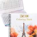 Stress Free Adult Coloring Book with Markers 36 Colors Alcohol Markers & Coloring Book for Adults to Relax and Relieve Anxiety, Included 30 Themes Designs