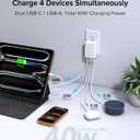 2Pack Flat USB C Wall Charger,40W 4Ports Foldable & Slim Fast Charging Block,Type C Cube Box Multiport Power Adapter Plug Brick Compatible with iPhone 17/16/15/14,Samsung,Pixel, AirPods4,Watch10