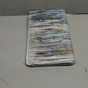 JAWO Modern Abstract Art Bath Mat for Bathroom, Navy Blue and Gray Quick Dry and Super Absorbent Bath Rugs, Ombre Abstract Aesthetic Non Slip Floor Mat for Kitchen Bedroom Indoor,17x29Inches