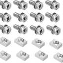 Motorcycle Battery Terminal Bolts and Nuts, SpzcdZa M6x16mm 20pcs 304 Stainless Steel ATV Battery Bolt Motorcycle Battery Terminal Screws with Square Nuts