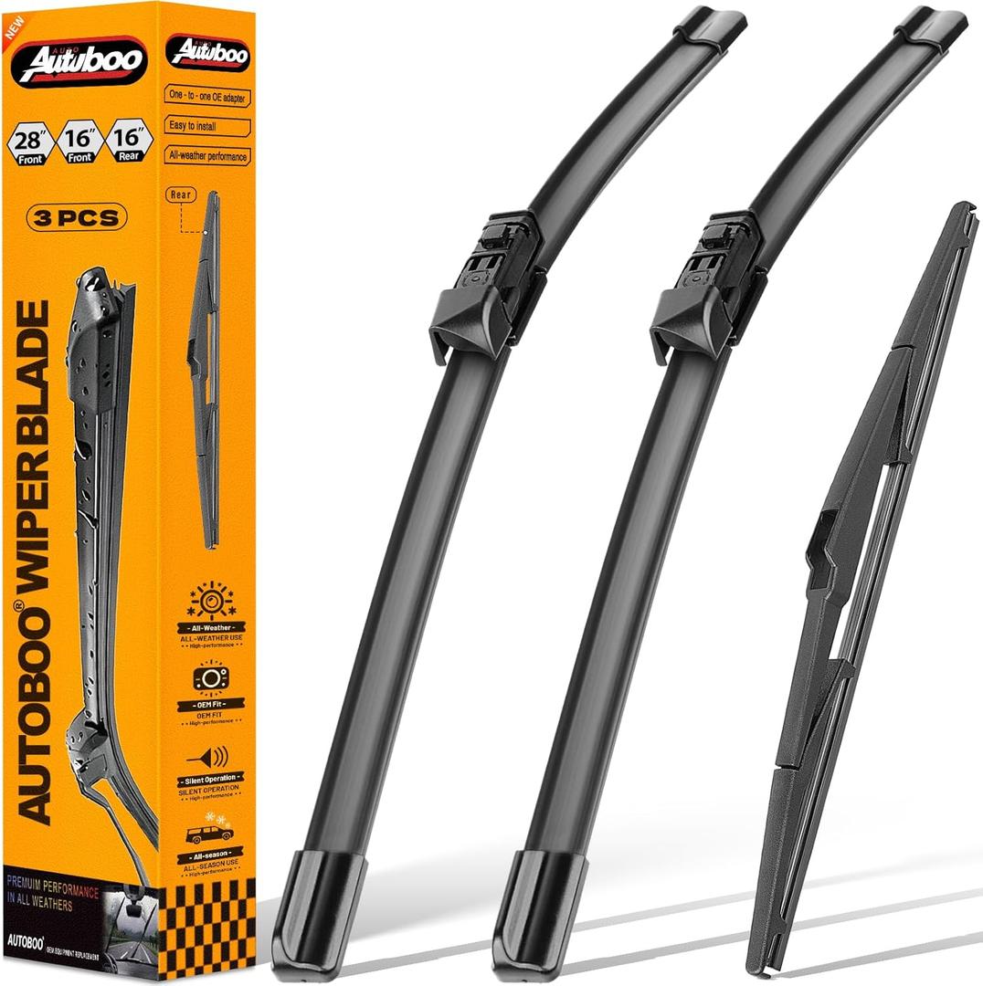 3 Wipers Replacement for Toyota Prius Windshield Wiper Blades with Rear 2016 2017 2018 2019 2020 2021 2022 2023 28"+16"+16inch