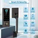 Fingerprint Door Lock with Handle Sets, BEBASIA Keyless Entry Door Lock, Bluetooth Front Door Lock Set, Smart Deadbolt, Electronic Keypad Digital Lock with Handle, Aged Bronze