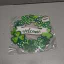 Wooden St. Patrick's Day Decoration Shamrock Door Wreath for Front Door Sign Wall Signs Shamrock Clover Spring Decoration, Irish Sign Welcome Hanging for Home Decor Party Outdoor Indoor Supply