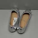 SMNY Low Heel Flat Shoes Comfortable Bowknot Decoration Casual Ballet Shoes, Silver, 11